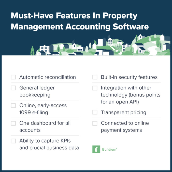 property management accounting software checklist