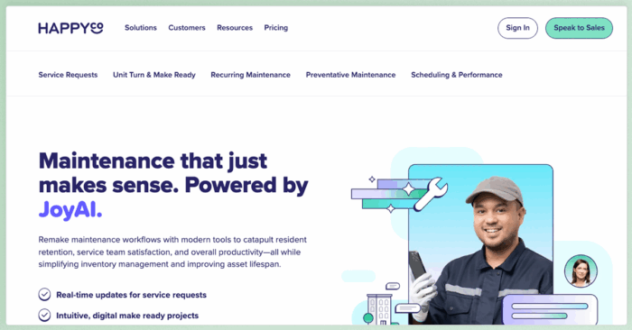 property management maintenance app happyco